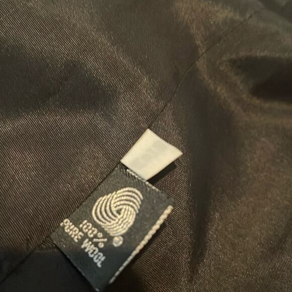 PORTRAIT Mid Length Vintage Wool Coat Black Size 10 - Picture 10 of 14